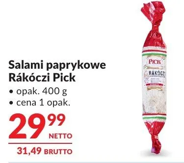 Salami paprykowe Rákóczi Pick promocja w Makro