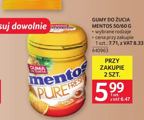 Gumy do żucia Mentos promocja w Selgros