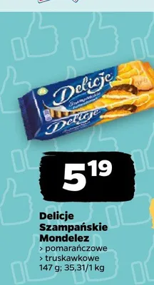 Delicje Szampańskie Mondelez pomarańczowe promocja w Netto