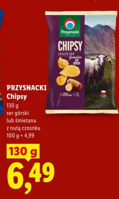 Chipsy ser górski Przysnacki promocja w Lidl