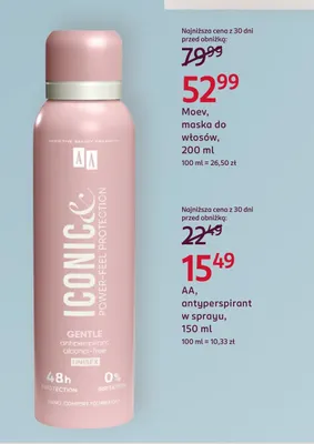 Antyperspirant w sprayu AA promocja w Rossmann