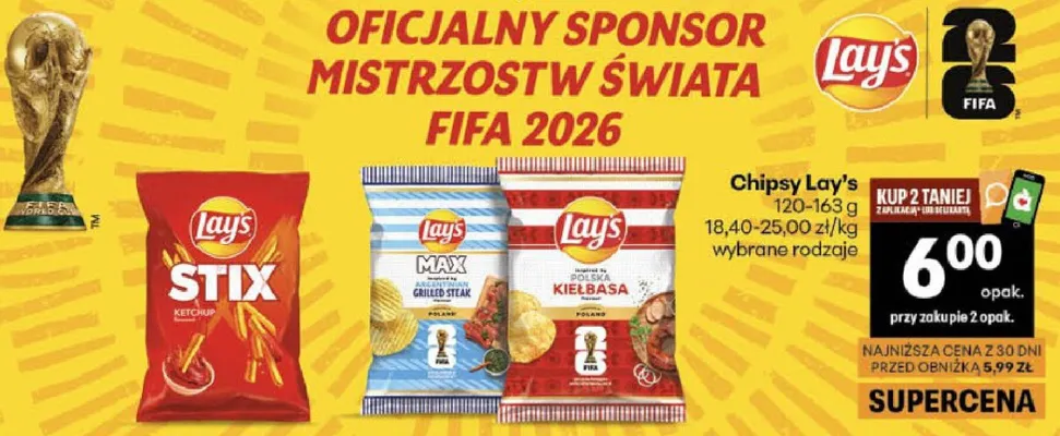 Chipsy stix ketchup promocja w Delikatesy Centrum
