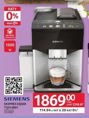 Ekspres SIEMENS EQ500 TQ513R01 promocja w Selgros