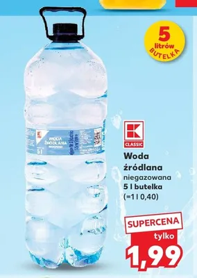 Woda źródlana niegazowana K-Classic promocja w Kaufland