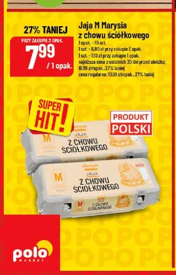 Jaja M Marysia z chowu ściółkowego promocja w POLOmarket