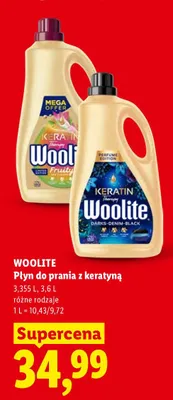Płyn do prania Woolite Keratin Therapy Darks Denim Black promocja w Lidl