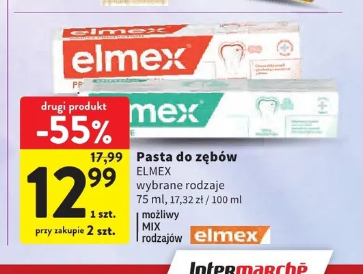 Pasta do zębów Elmex Sensitive promocja w Intermarche