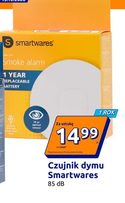 Czujnik dymu 1 rok Smartwares 85dB promocja w Action