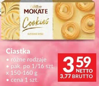 Ciastka Mokate Cookies różne rodzaje promocja w Makro