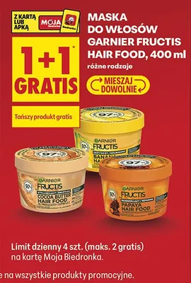 Maska do włosów Hair Food różne rodzaje promocja w Biedronka