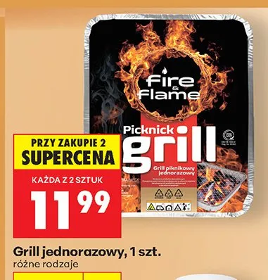 Grill jednorazowy Fire & Flame Picknick promocja w Biedronka