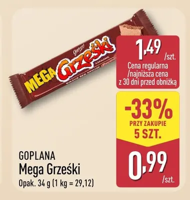Wafel Mega Grześki promocja w Aldi