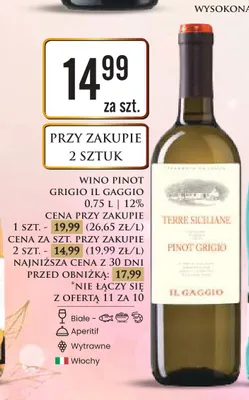 Wino Pinot Grigio Il Gaggio 12% białe aperitif wytrawne Włochy promocja w Dino