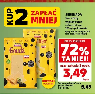 Ser żółty w plastrach Serenada Gouda promocja w Kaufland