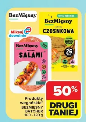 Wędlina wegańska czosnkowa BezMięsny Bvtcher promocja w Carrefour