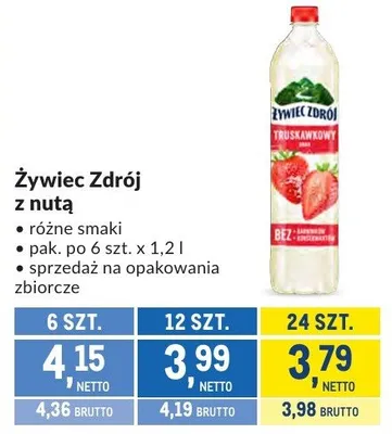 Żywiec Zdrój z nutą różne smaki promocja w Makro