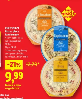 Pizza z pieca kamiennego 4 sery Chef Select promocja w Lidl