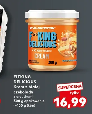 Krem z białej czekolady z orzechami Fitking Delicious AllNutrition promocja w Kaufland