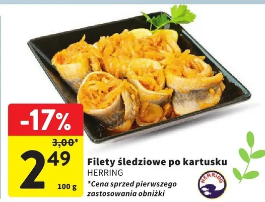 Filety śledziowe po kartusku Herring promocja w Intermarche
