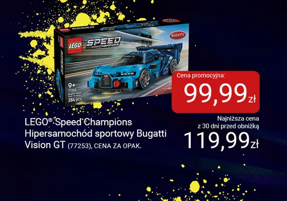 Klocki LEGO Speed Champions Hipersamochód sportowy Bugatti Vision GT 77253 promocja w Smyk
