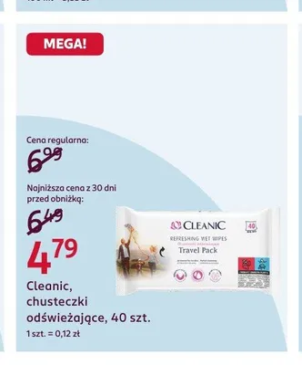 Cleanic chusteczki odświeżające promocja w Rossmann