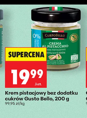 Krem pistacjowy bez dodatku cukrów Gusto Bello promocja w Biedronka