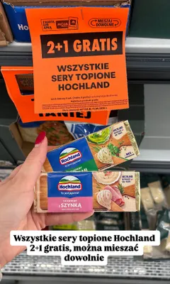 Wszystkie sery topione Hochland 2+1 GRATIS promocja w Biedronka