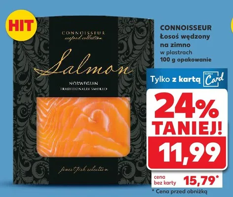 Łosoś wędzony na zimno w plastrach promocja w Kaufland