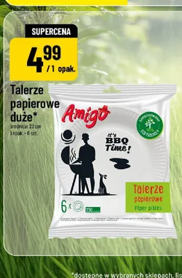 Talerze papierowe duże Amigo 6-pak promocja w POLOmarket