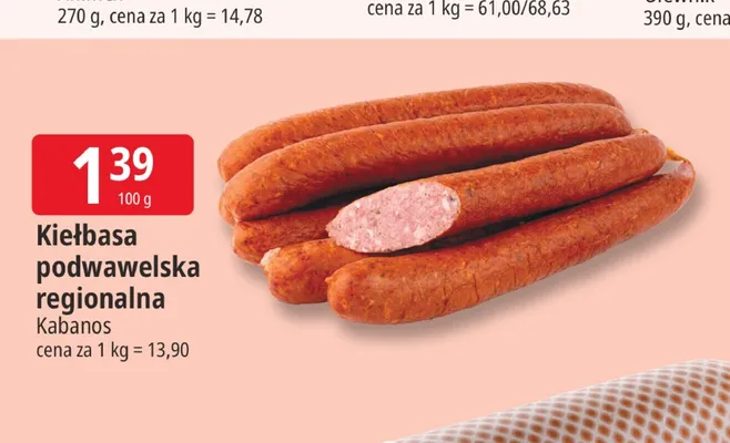 Kiełbasa podwawelska regionalna Kabanos promocja w Leclerc