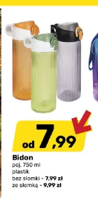 Bidon plastikowy ze słomką 750 ml promocja w Bricomarche