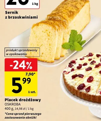 Placek drożdżowy Oskroba promocja w Intermarche