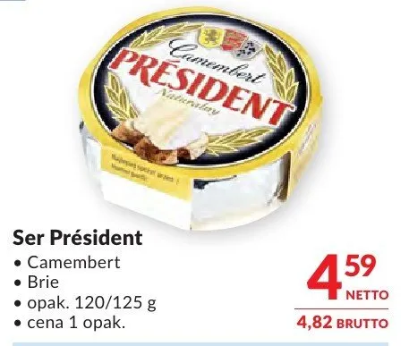 Ser Président Camembert, Brie promocja w Makro