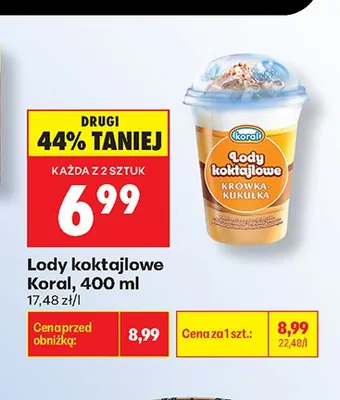 Lody koktajlowe Koral promocja w Biedronka