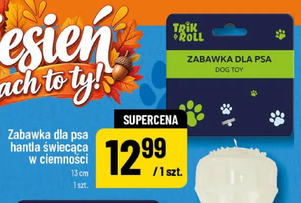 Zabawka dla psa hantla świecąca w ciemności 13 cm Trik & Roll promocja w POLOmarket