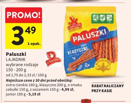 Paluszki Lajkonik promocja w Intermarche
