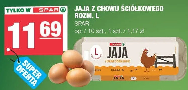 Jaja z chowu ściółkowego rozm. L promocja w SPAR