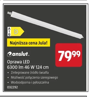 Oprawa LED 6300lm 124 cm Anslut promocja w Jula