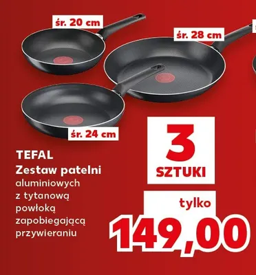 Zestaw patelni aluminiowych Tefal promocja w Kaufland