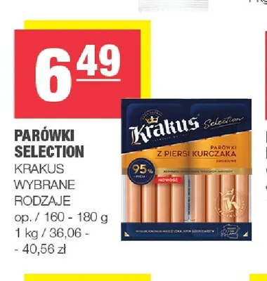 Parówki Selection Krakus promocja w SPAR