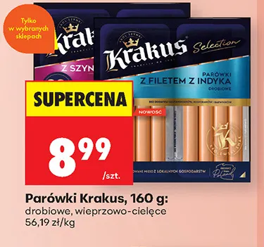 Parówki Krakus drobiowe promocja w Biedronka