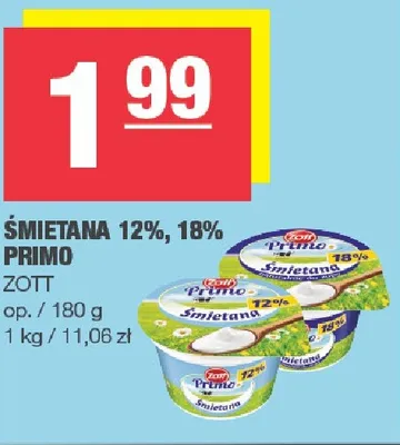 Śmietana Primo Zott 12% promocja w SPAR