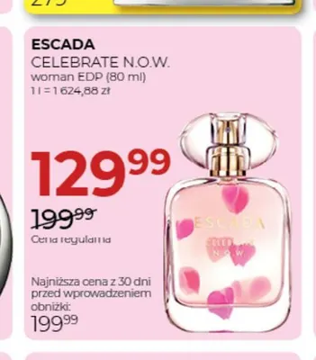 Woda perfumowana Celebrate N.O.W. Escada promocja w Drogerie Jawa