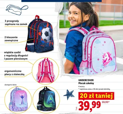 Plecak szkolny Undercover promocja w Lidl