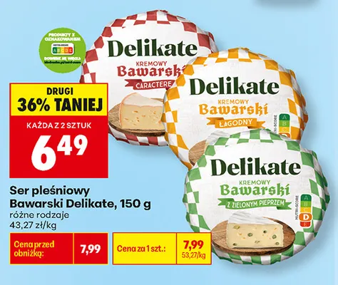 Ser pleśniowy Bawarski z zielonym pieprzem Delikate promocja w Biedronka