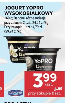 Jogurt wysokobiałkowy YoPRO Danone promocja w Stokrotka