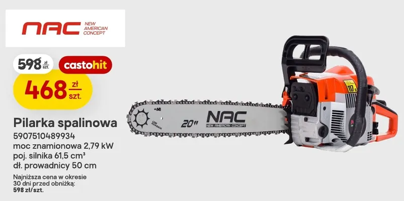Pilarka spalinowa Nac promocja w Castorama