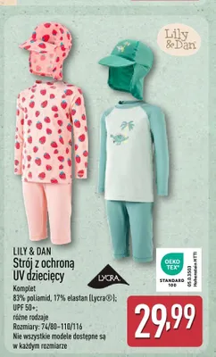 Strój z ochroną UV dziecięcy LILY & DAN promocja w Aldi