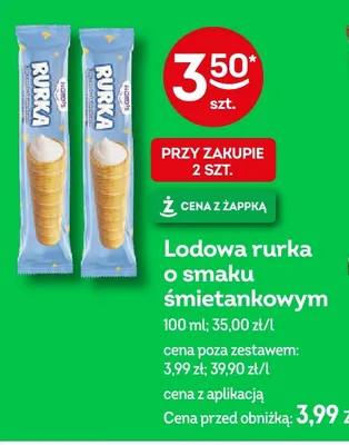 Lodowa rurka o smaku śmietankowym Nordis promocja w Żabka