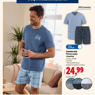 Piżama męska z bawełny ESMARA MEN promocja w Lidl